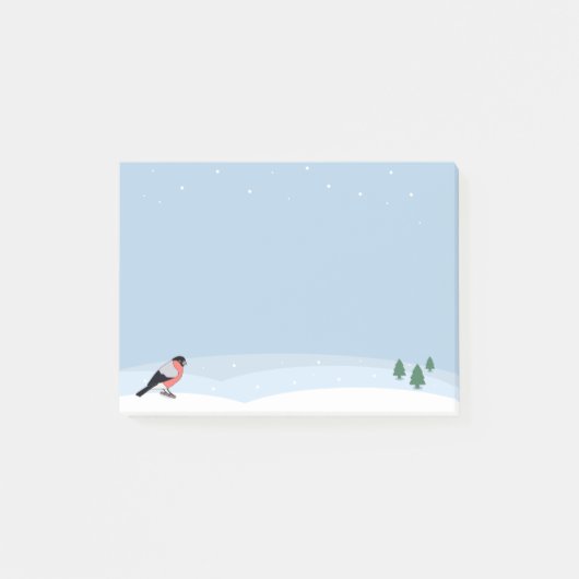 Bullfinch & Snowy Landscape Post-it Notities Post-it® Notes (Voorkant)