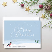 Bullfinch & Snowy Landschap Vrolijke Kerst Kaart
