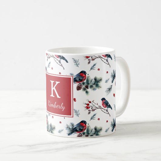  Bullfinches Persoonlijke Mok voor feestdagen (Voorkant rechts)