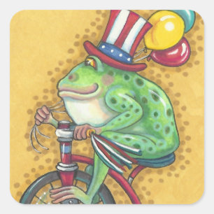 BULLFROG, 4 juli, blad van de AMERIKANA FROG STICK Vierkante Sticker