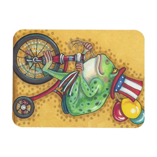 BULLFROG 4TH JULI, AMERICANA FROG MAGNET MAGNEET (Horizontaal)