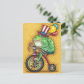 BULLFROG 4TH OF JULY, FROG TRICYCLE & BALLOONS FEESTDAGENKAART (Staand voorkant)