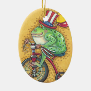 BULLFROG 4TH VAN JULY ORNAMENT Oval