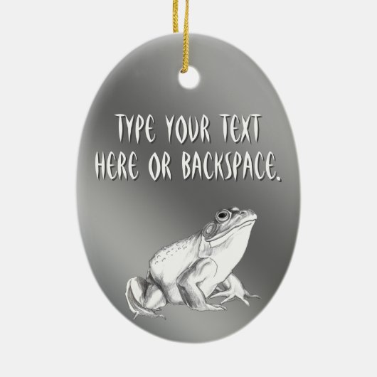 Bullfrog Art Ornament Personalized Frog Decoration (Achterkant)