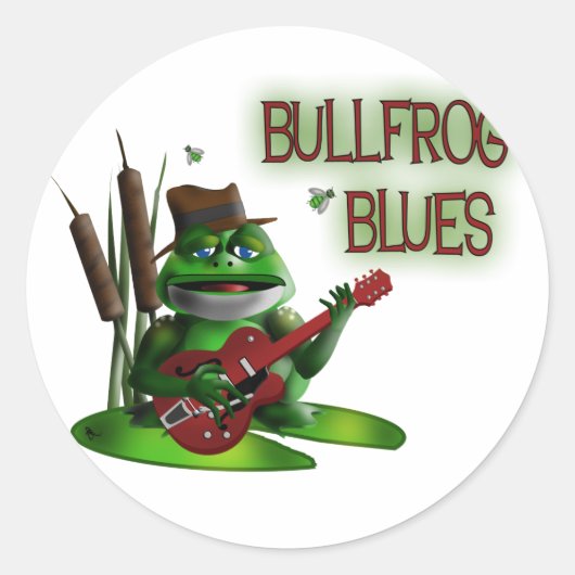 Bullfrog Blues Ronde Sticker (Voorkant)
