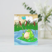 Bullfrog en Dragonfly Briefkaart (Staand voorkant)
