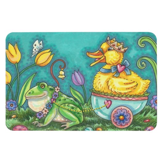 BULLFROG EN DUCK PRINCE EASTER SPRING MAGNET LGE MAGNEET (Horizontaal)