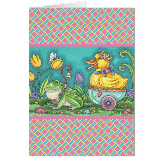 BULLFROG EN DUCK PRINCE EASTER WENSKAART Verse (Voorkant)
