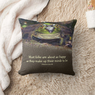 Bullfrog Happiness Inspirational Quote Kussen