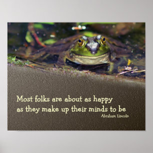 Bullfrog Happiness Inspirerend Quote Poster