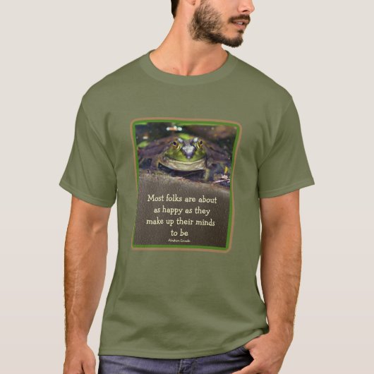 Bullfrog Happiness Inspirerend Quote T-shirt (Voorkant)