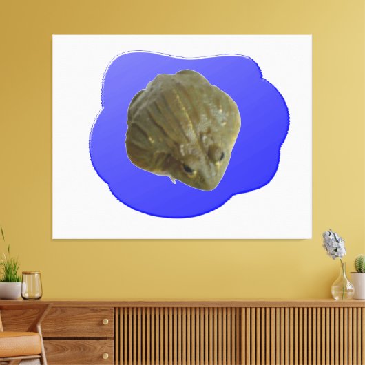 Bullfrog in Pond Canvas Print (Insitu (Woonkamer))