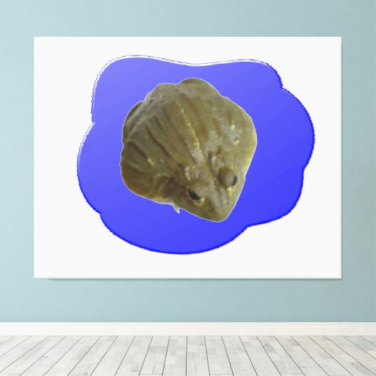 Bullfrog in Pond Canvas Print (Insitu (Houten vloer))