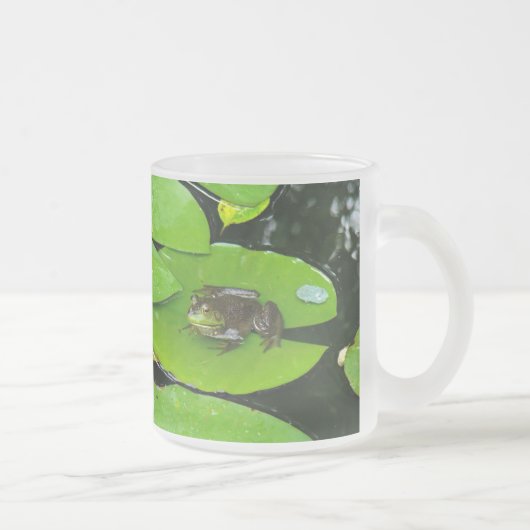 Bullfrog op Lilypads Matglas Koffiemok (Rechts)
