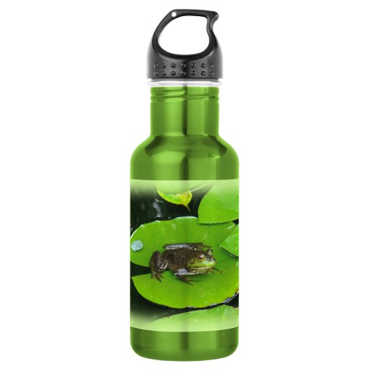 Bullfrog op Lilypads Waterfles (Voorkant)