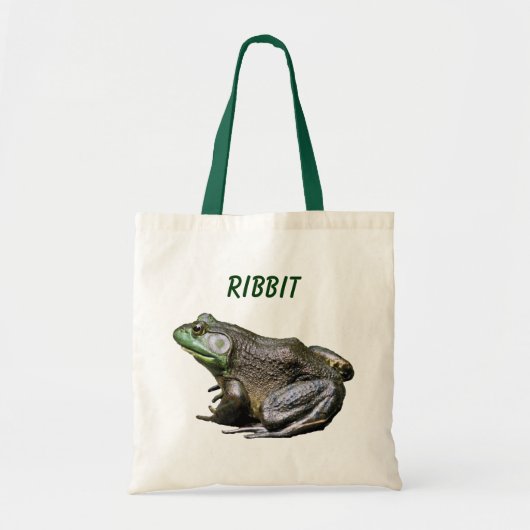 Bullfrog Ribbit Funny Natuur Foto Canvas tas (Voorkant)