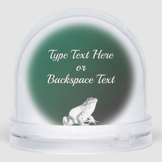Bullfrog Snow Globe Cool Custom Frog Snow Globe Sneeuwbol (Achterkant)