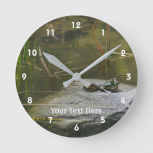 Bullfrog Sunning On Rock Nature Ronde Klok