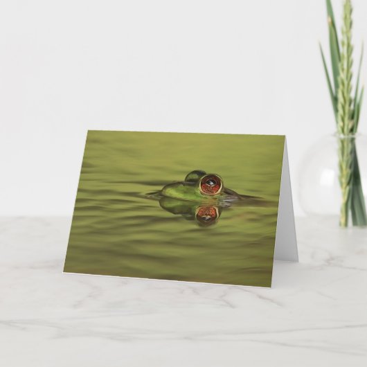 Bullfrog Swimming Folded Wenskaart Kaart (Voorkant)