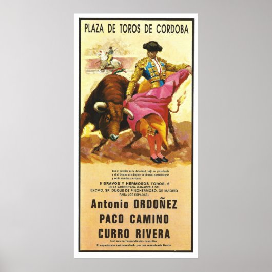 Bullgevecht, Plaza del Toros, Cordoba, Spanje Poster (Voorkant)