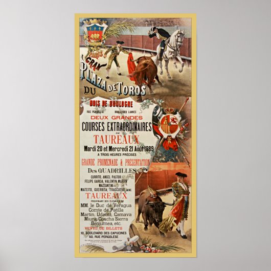 Bullgevecht ~ Twee grote bull Races ~ D. Perea ~ Poster (Voorkant)