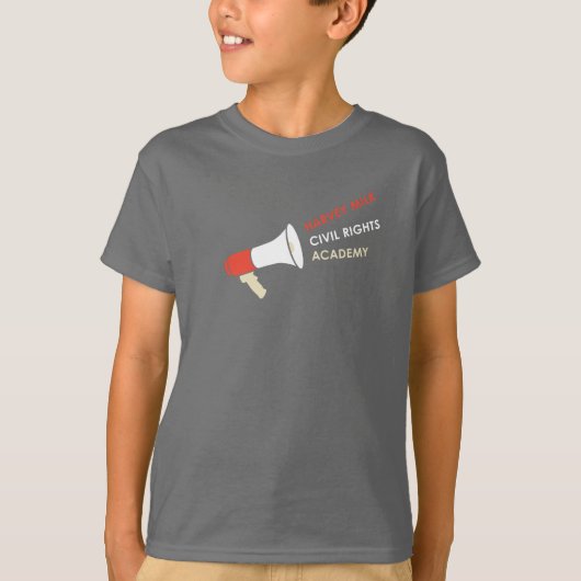 Bullhorn op kinder grijs shirt (Voorkant)