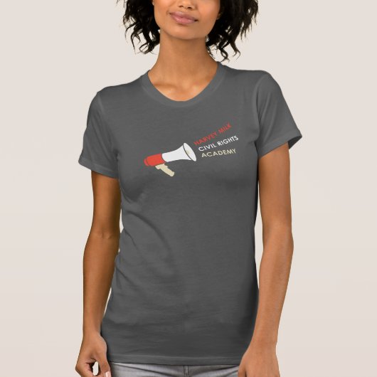 Bullhorn op slanke, volwassen grijze t-shirt (Voorkant)