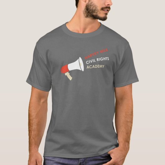 Bullhorn op volwassen, regelmatig geschikte grijs t-shirt (Voorkant)