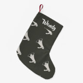 Bullhorn-patroon op grijs  kleine kerstsok (Voorkant (Hangend))