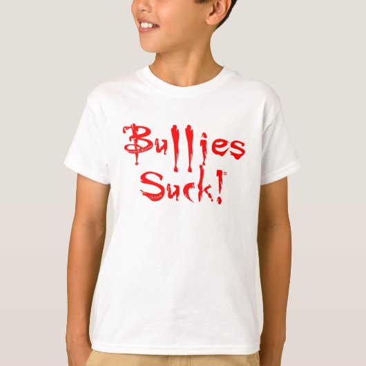 "Bullies Suck". Bewustmakingsinitiatief Ringer Shi T-shirt (Voorkant)