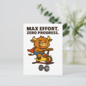 Bullio Funny Fitness – Max Inspanning, Zero Progre Briefkaart (Staand voorkant)