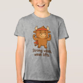 Bullio® – Sterke vibes, kleine jongens' grappig Tri-Blend Shirt (Voorkant)