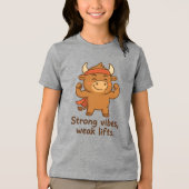 Bullio® – Sterke vibes, kleine jongens' grappig Tri-Blend Shirt (Voorkant)