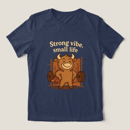 Bullio® – Sterke vibes, kleine leventjes | Grappig Tri-Blend Shirt (Design voorkant)