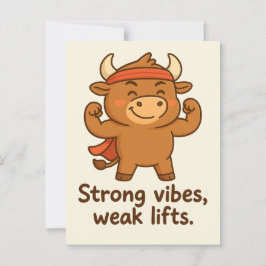 Bullio® Strong Vibes – Funny Cartoon Briefkaart