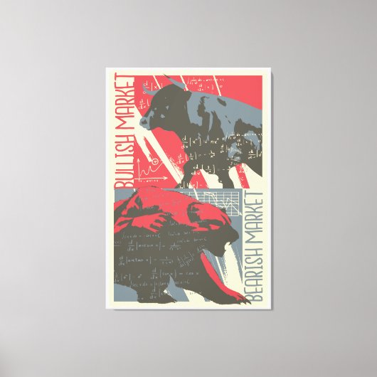 Bullish Bearish Stock Market Canvas Wall Art (Voorkant)