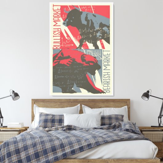 Bullish Bearish Stock Market Canvas Wall Art (Insitu (Slaapkamer))
