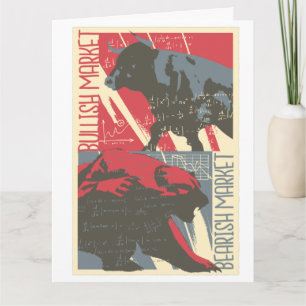 Bullish Bearish Stock Market Wenskaart Kaart