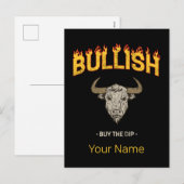 Bullish Day Trader Koop de DIP  belegger Feestdagenkaart (Voorkant / Achterkant)