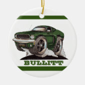 Bullitt Green Mustang Classic Movie Cartoon Car Keramisch Ornament (Voorkant)