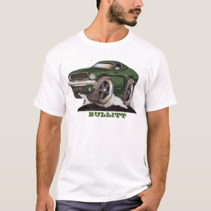 Bullitt Green Mustang Classic Movie Cartoon Car T-shirt