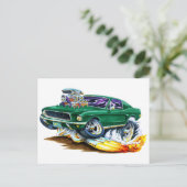 Bullitt Mustang met Big Engine Briefkaart (Staand voorkant)