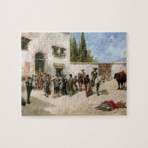 Bulljagers ter voorbereiding van de gevechtsstrijd legpuzzel