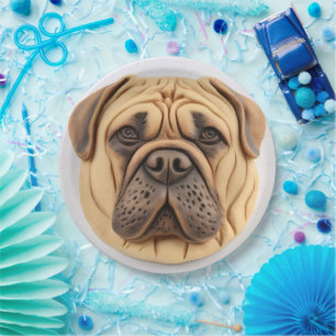 Bullmastiff 3D geïnspireerd Papieren Bordje