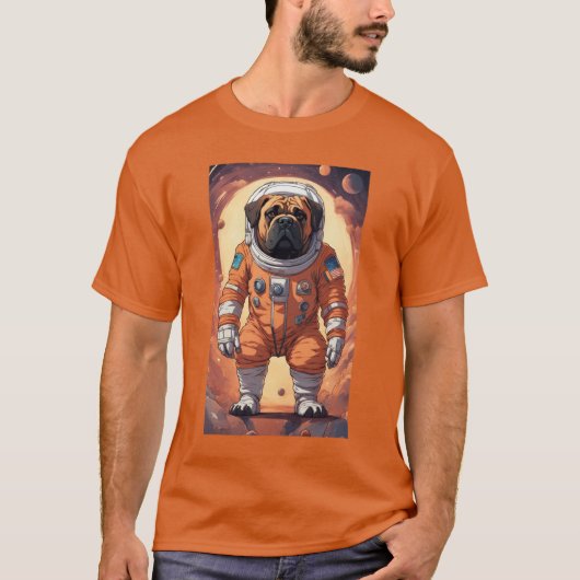 bullmastiff astronaut t-shirt (Voorkant)