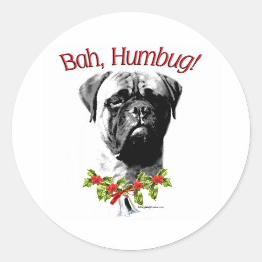 Bullmastiff Bah Humbug - Sticker (Voorkant)