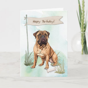 Bullmastiff Breed Hond Buiten Onder Verjaardagsbor Kaart