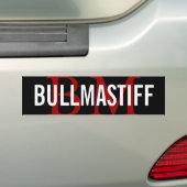 Bullmastiff Breed Monogram Ontwerp Bumpersticker (Op auto)