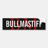 Bullmastiff Breed Monogram Ontwerp Bumpersticker (Voorkant)