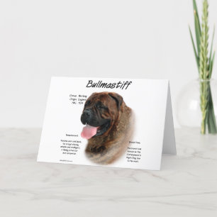 Bullmastiff (brindle) Geschiedenis Ontwerp Feestdagen Kaart